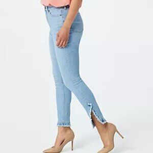 Sz. 8 Jeans Frayed Ruffle Slit Hem NEW Du Jour